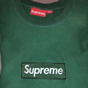 supreme box logo crewneck dark green